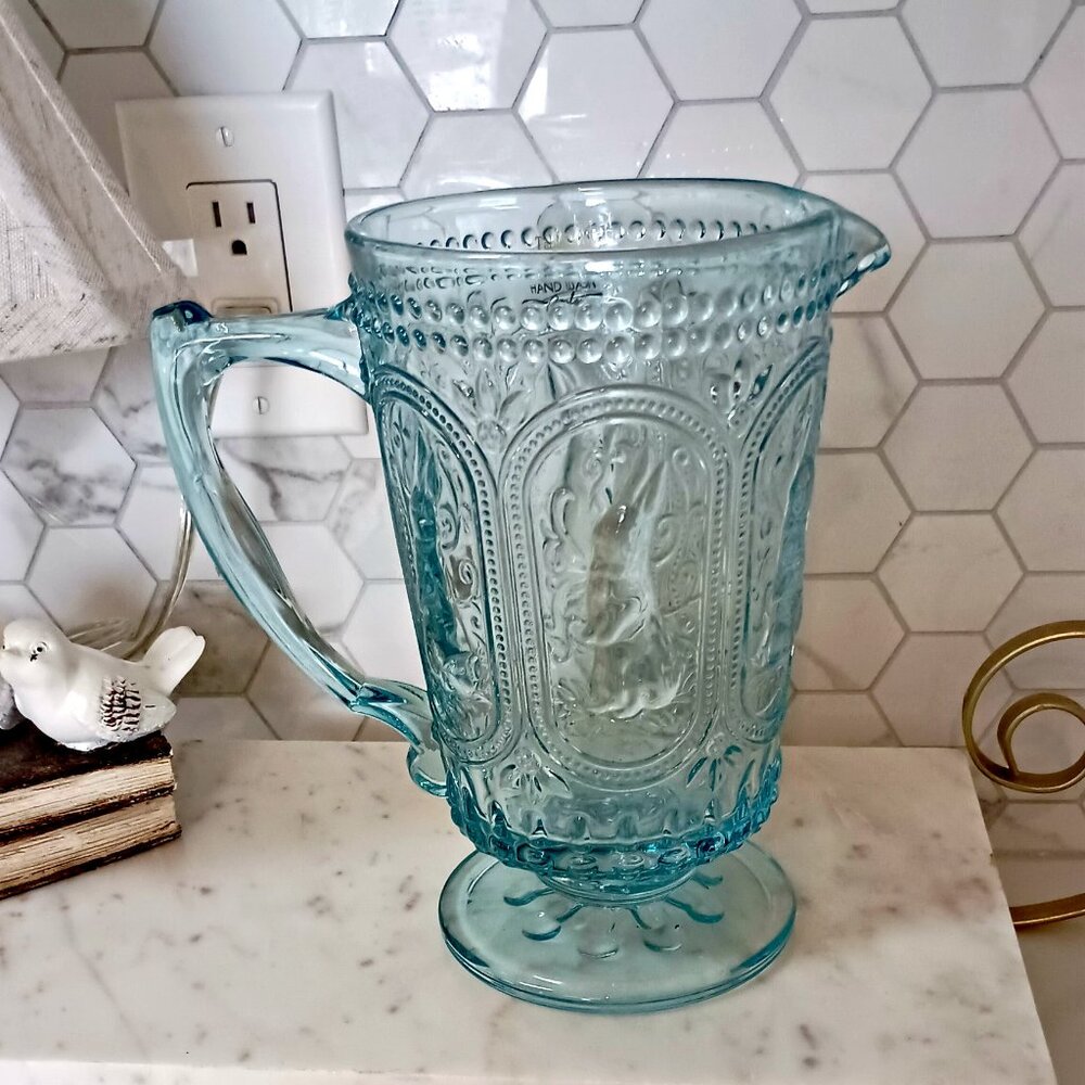 NEW! EXQUISITE Vintage INSPIRED Beaded GLASS BUNNY PITCHER